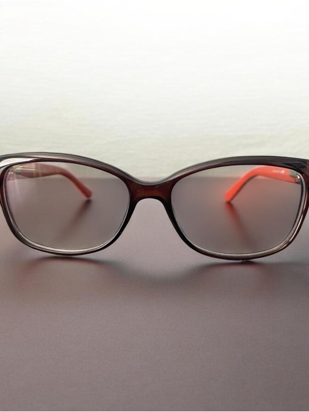 GUCCI GG Women's Eyeglasses 
3683 Crystal Brown/Rust Orange Square Frame Italy